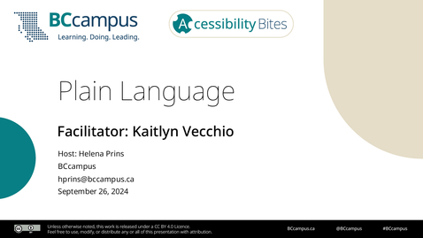 Thumbnail for Accessibility Bites: Plain Language